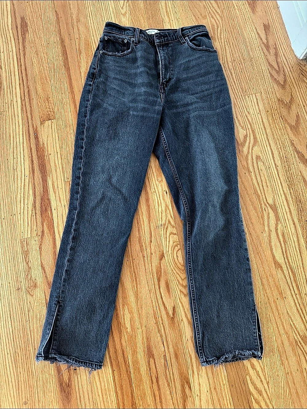Abercrombie & Fitch '90s Straight Ultra High Rise Straight Leg Jeans Blue Waist